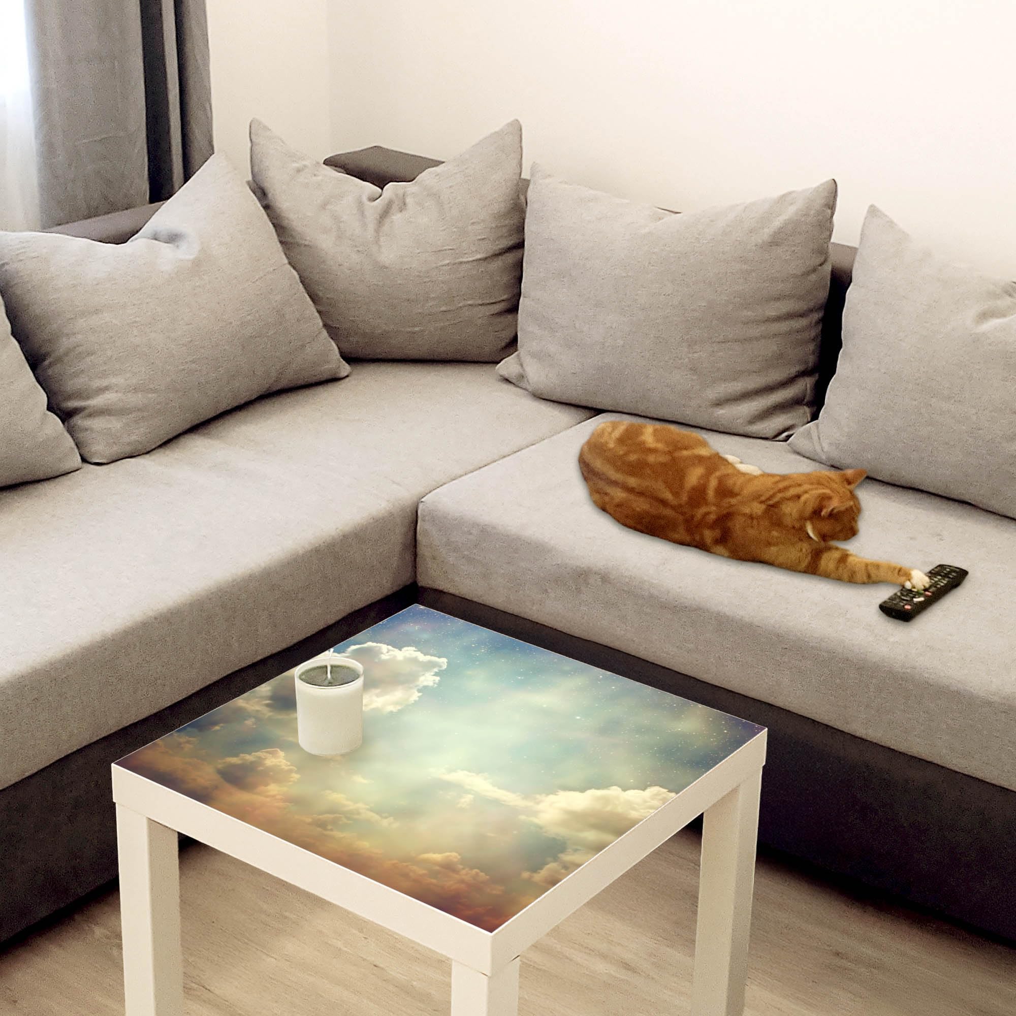 Banjado Möbelfolie Tischfolie Himmel Vintage 55x55 cm selbstklebend