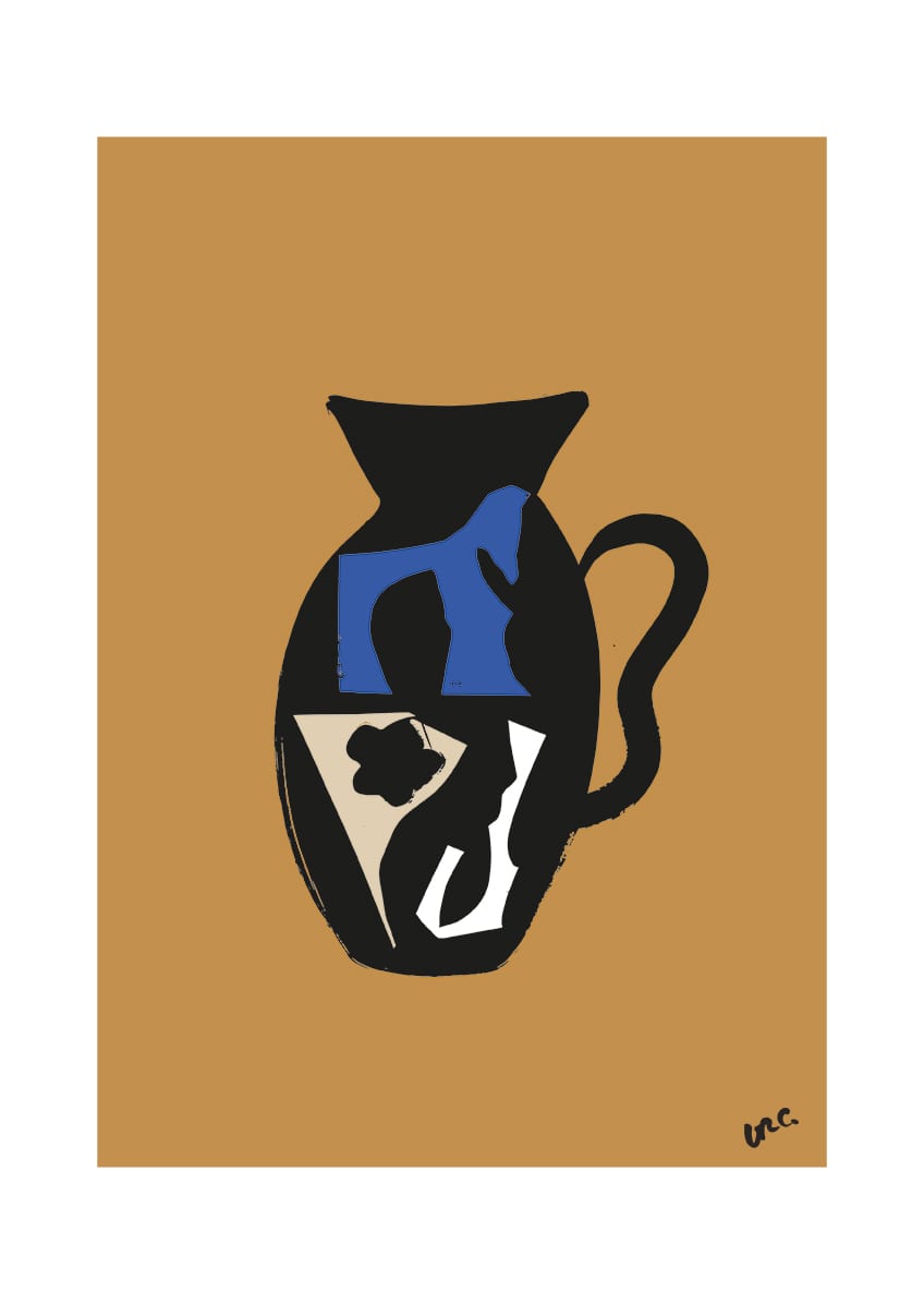 The Poster Club Art Prints Vase 01 Kunstdruck 30x40 blau