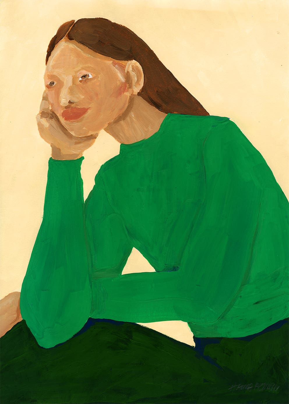 The Poster Club Green Guise Leinwand 30x40 cm Beige