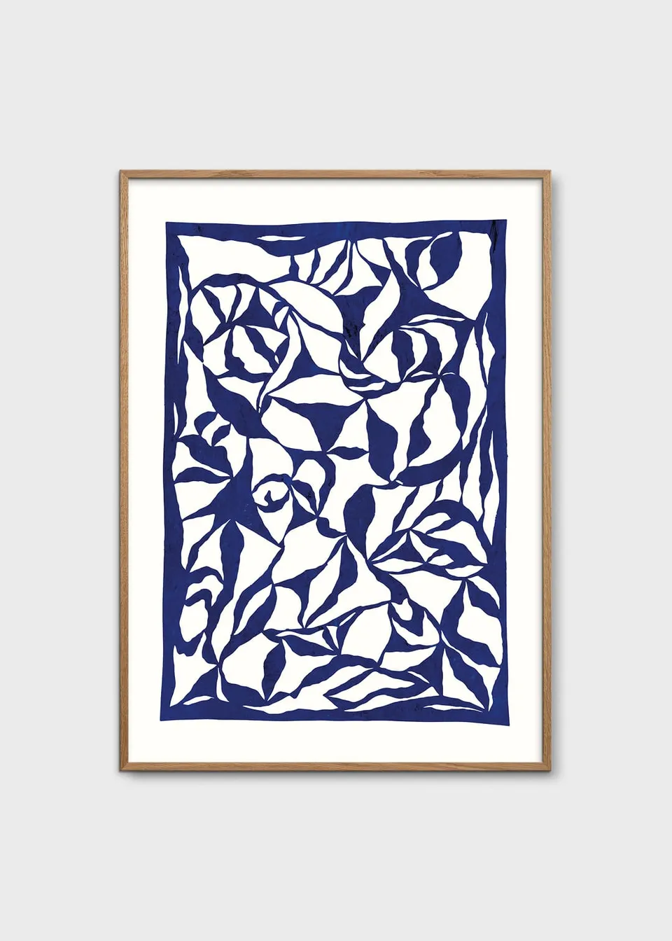 The Poster Club Magnolia Kunstdruck A4 blau-weiß abstrakt