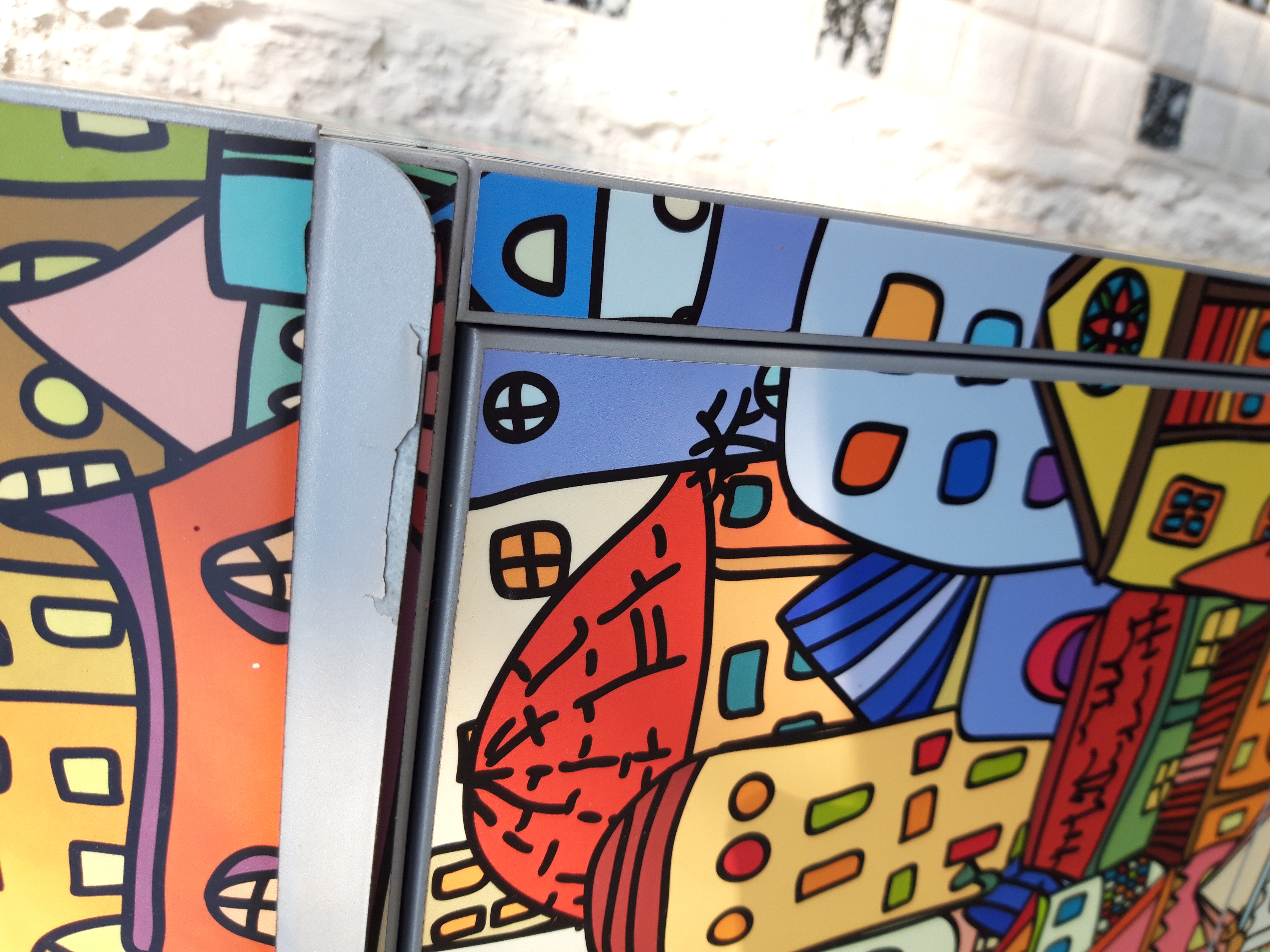 Banjado Briefkasten Funky Town Silber mit Zeitungsfach
