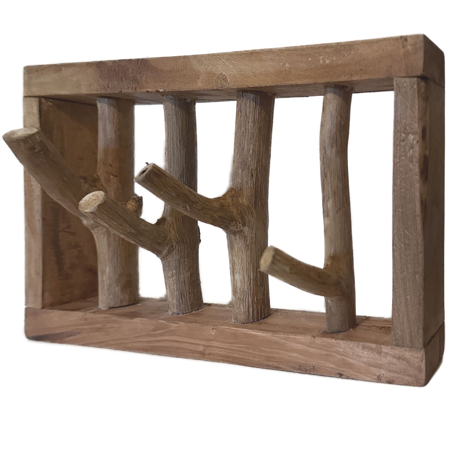 LS-LebenStil Möbel & Wohnen Vintage Wandgarderobe 45cm 4 Ast-Haken