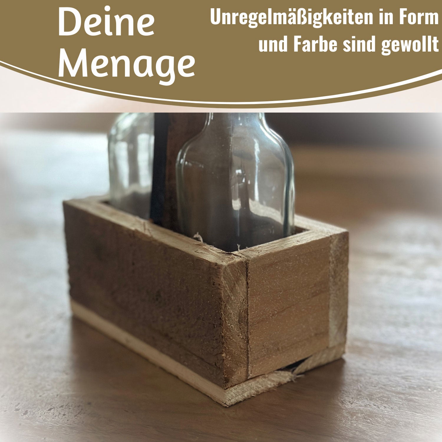 LS-LebenStil Küche & Haushalt Holz Menage Ölspender 2x 200ml