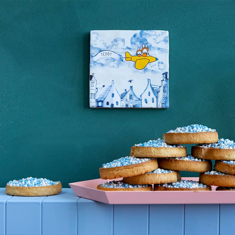 Storytiles Delft Blue Nijntjes Reise Wandfliese M Baby