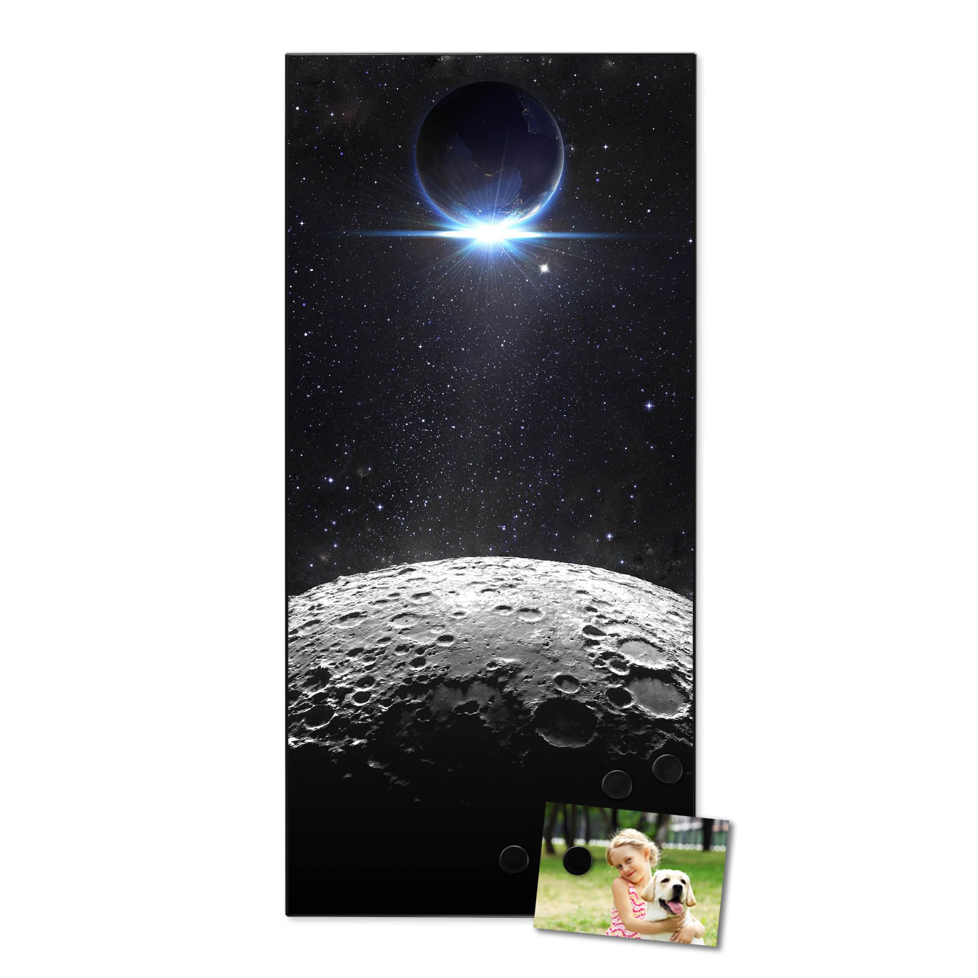 Banjado Magnettafel Mondlandschaft Metall 37x78 weiß Magneten