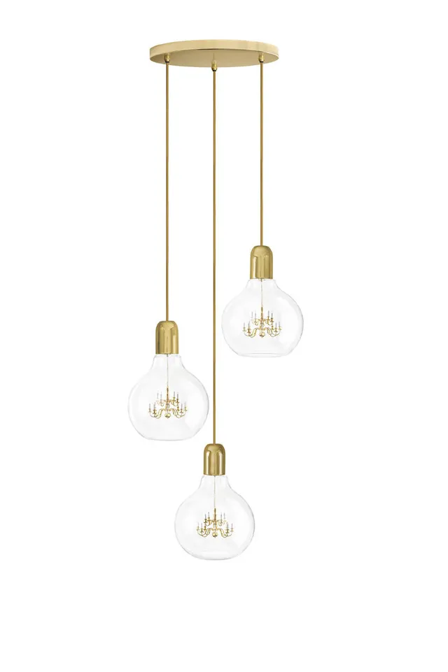 Mineheart King Edison Trio Pendelleuchte Messing