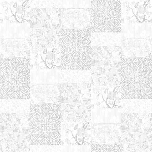 Mineheart Almost White Tapete Patchwork Weiß Panel-A