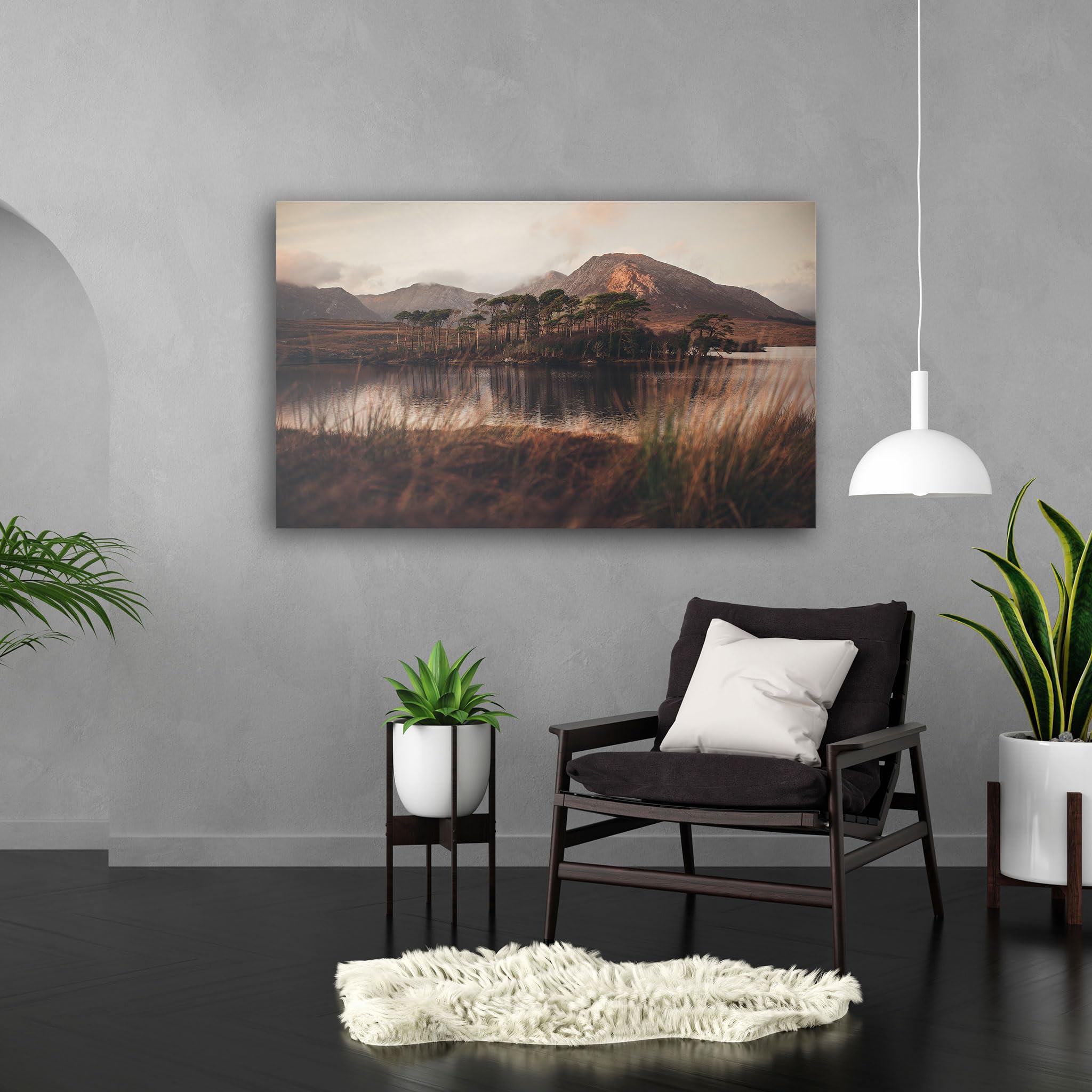 Hustling Sharks Wandbilder See vor ruhigem Gebirge Leinwand 30x40