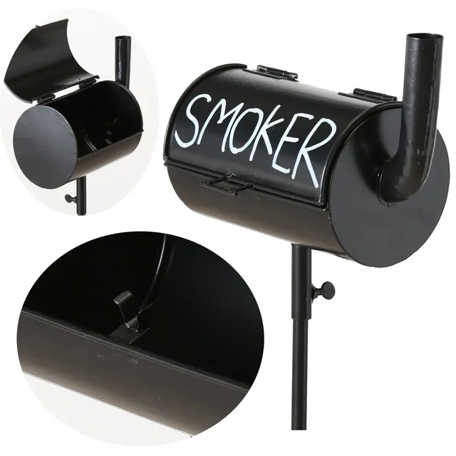 LS-LebenStil Smoke BBQ Smoker Standaschenbecher schwarz 65-115cm