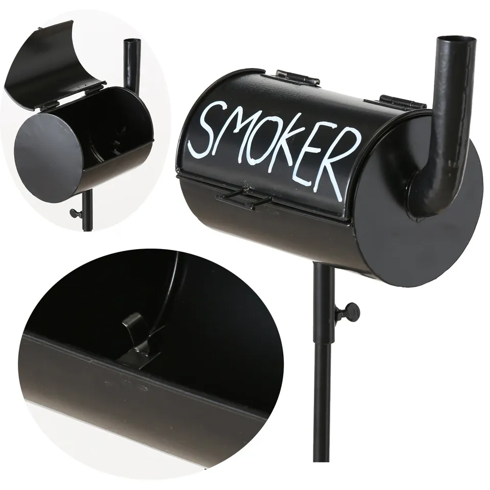 LS-LebenStil Smoke BBQ Smoker Standaschenbecher schwarz 65-115cm