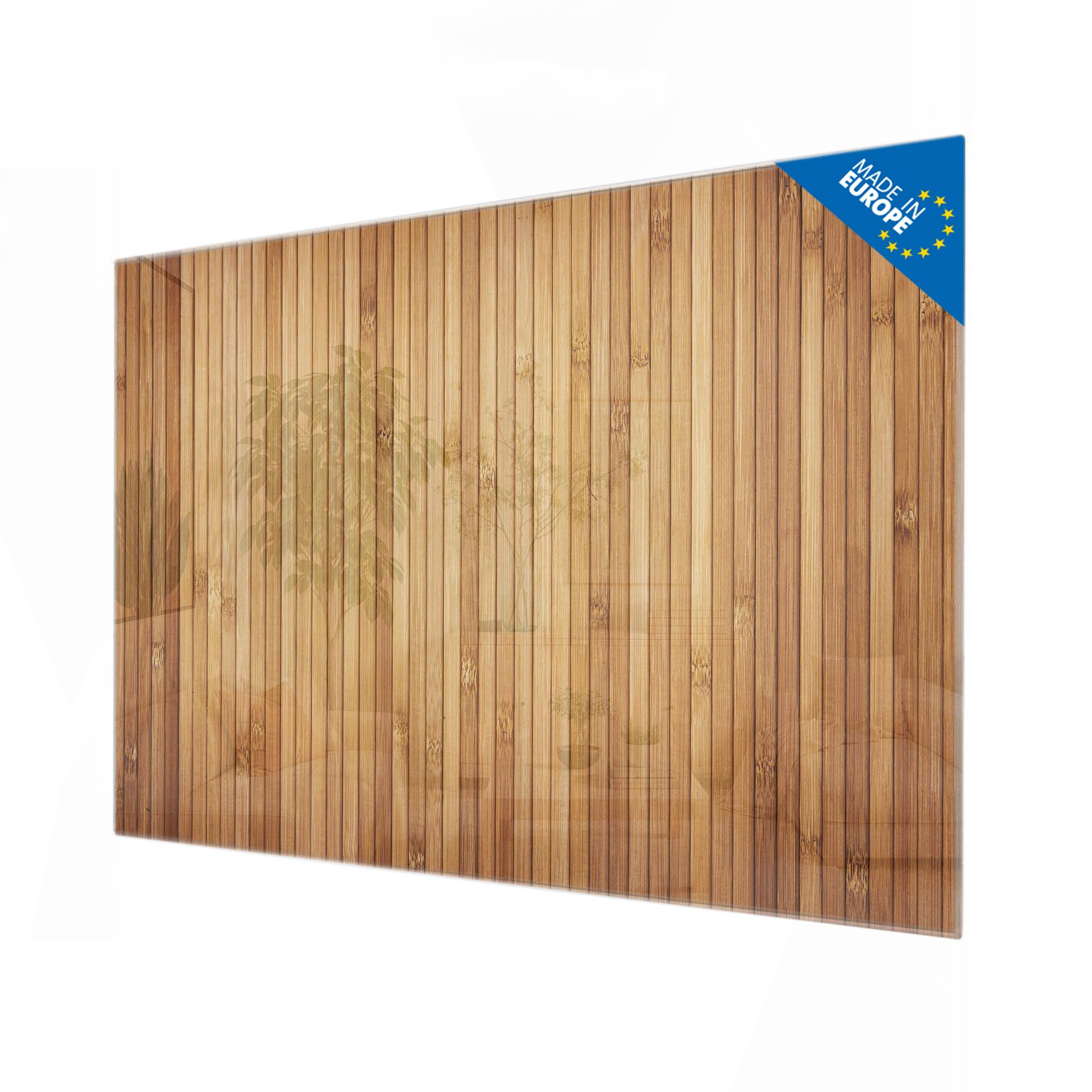 Banjado Magnettafel Bambusholz Magnetboard Glas 120x80 cm