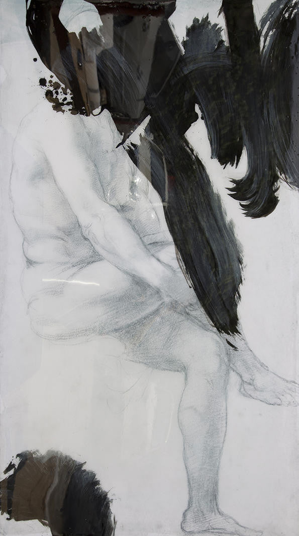 Mineheart Wall Art The Sitting Man Original 61x106cm Gemälde
