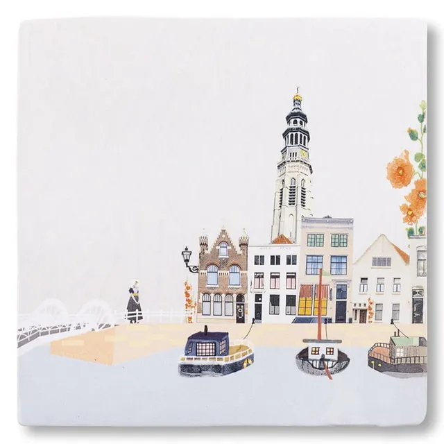 Storytiles Delft Blue Moois uit Middelburg Wandfliese 10x10 cm Rosen