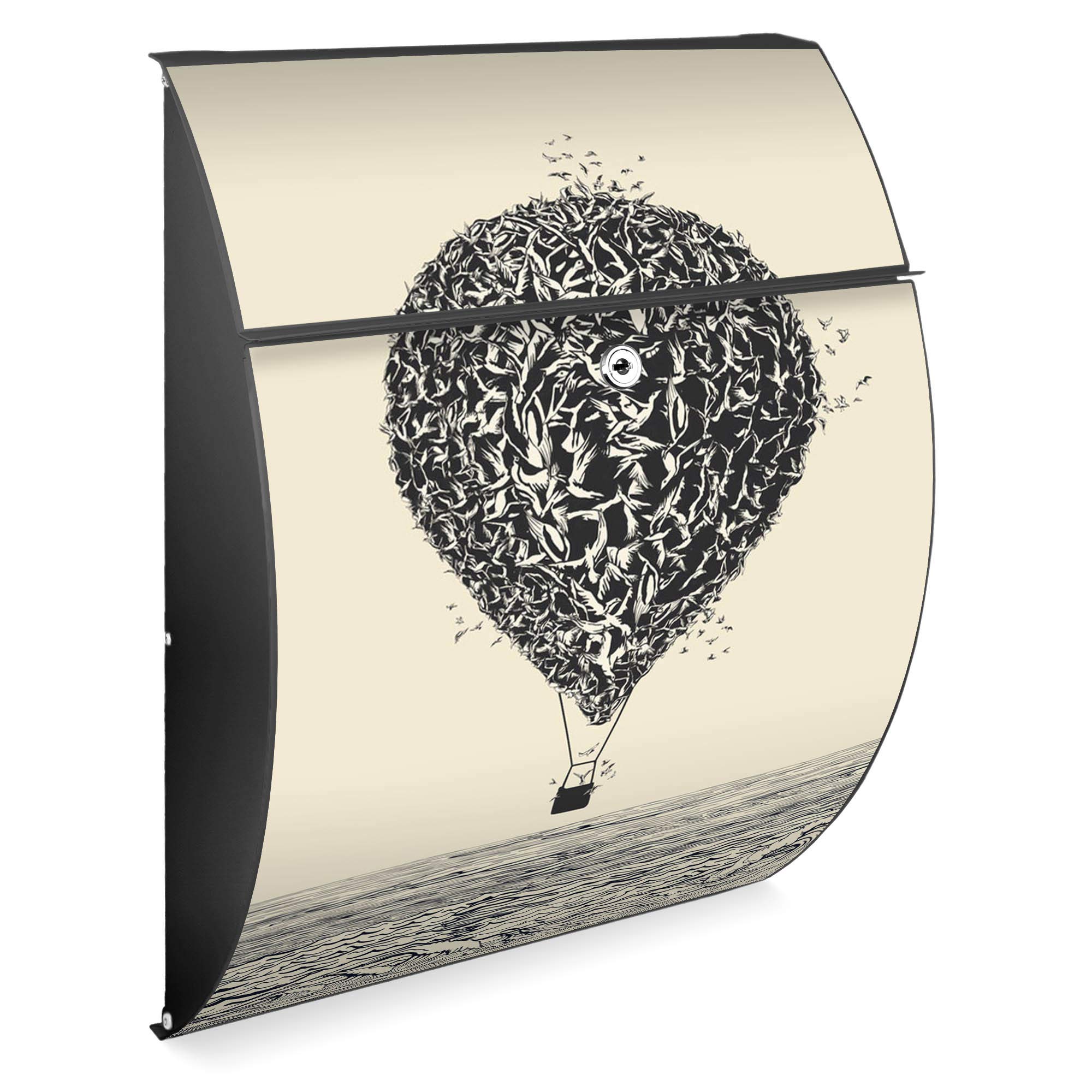 Banjado Riviera Briefkasten anthrazit Motiv Lift A4