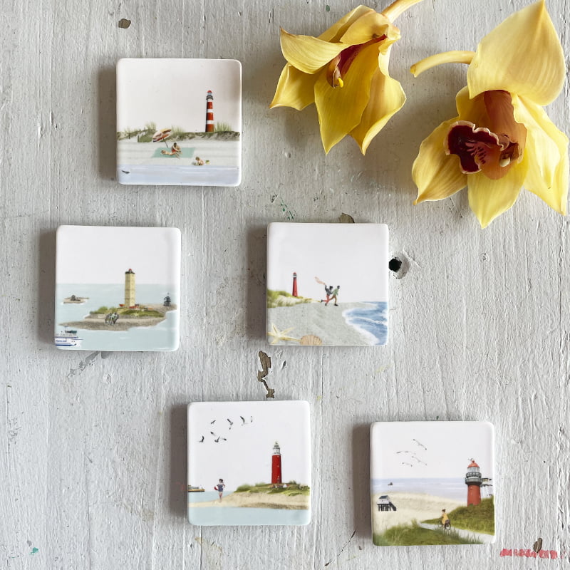 Storytiles Minis Terug op Texel Wandfliese Mini Strandmotiv