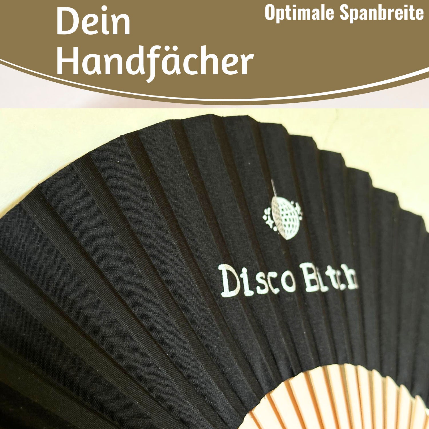 LS-LebenStil Shopper & Taschen Handfächer Disco Bitch 23x42cm
