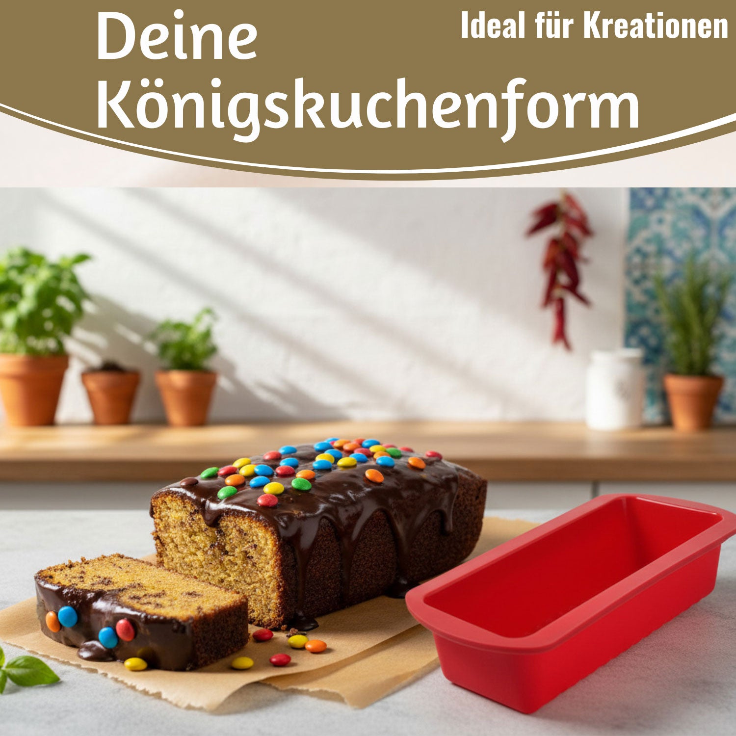 LS-LebenStil Küche & Haushalt Königskuchenform Silikon 25cm 2er