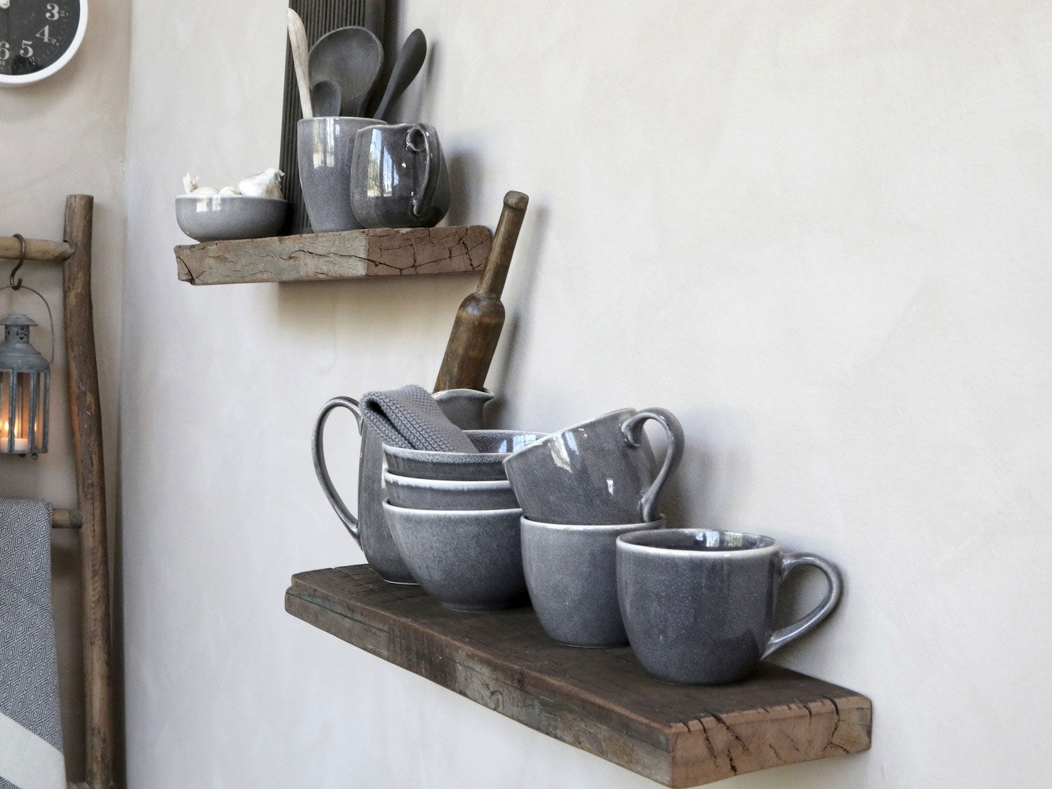 LS-LebenStil Grimaud Wandregal Holz braun 61x14cm