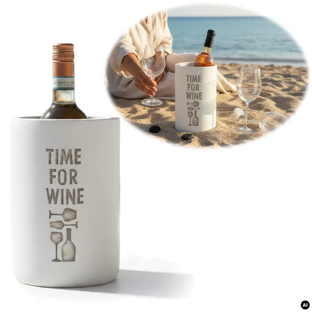 LS-LebenStil Time for Wein Weinkühler Beton grau 21 cm