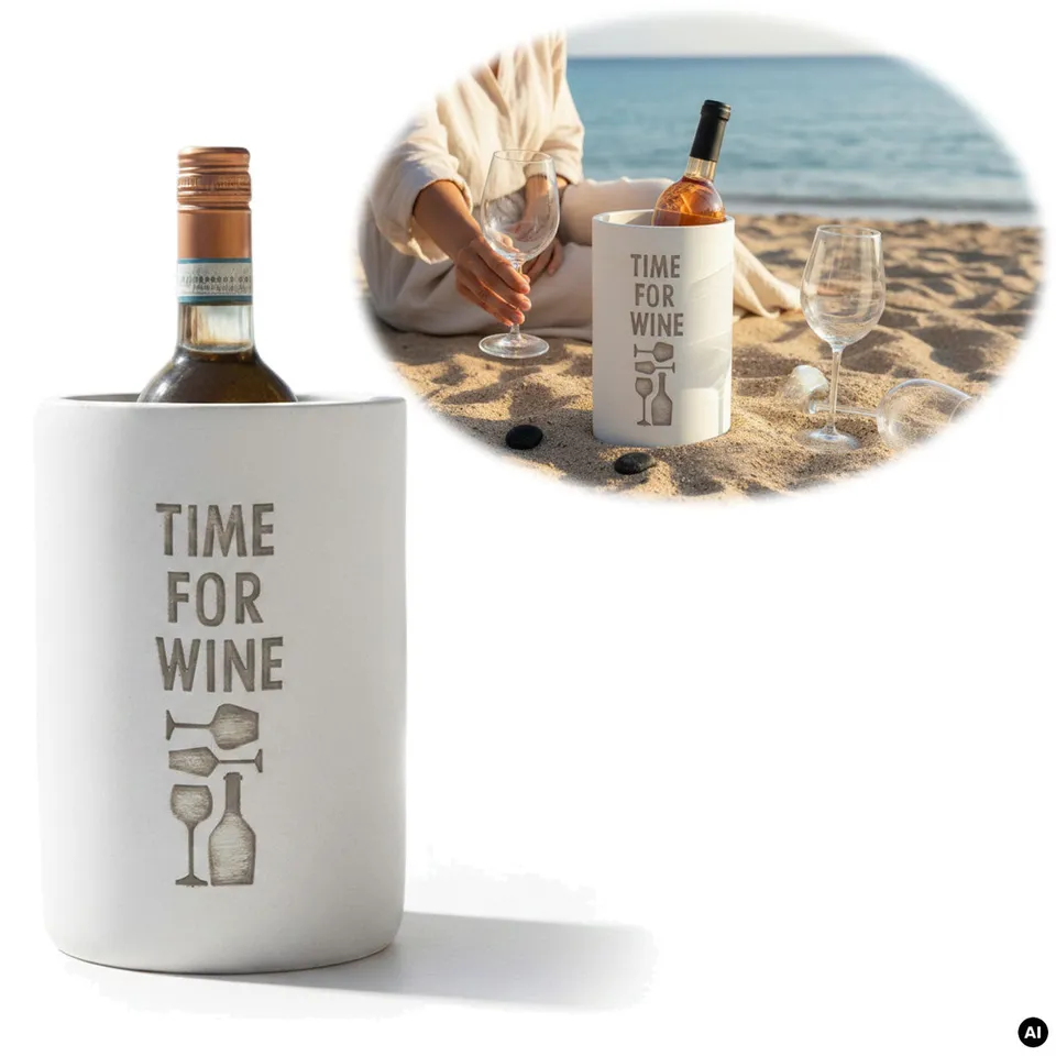 LS-LebenStil Time for Wein Weinkühler Beton grau 21 cm