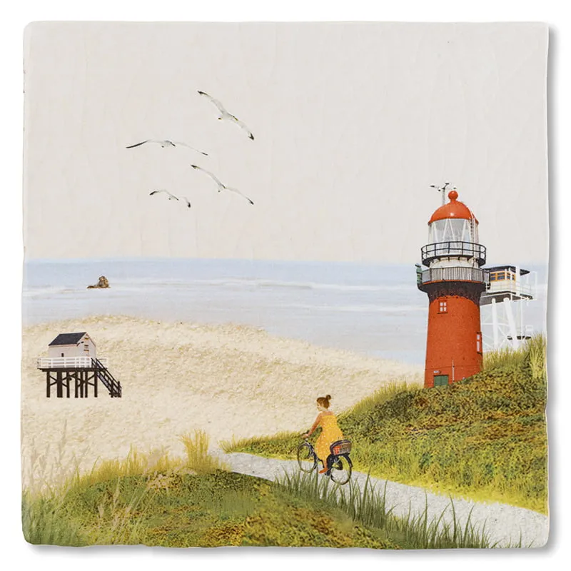 Storytiles Delft Blue Fietsend op Vlieland Fliese 20x20 cm