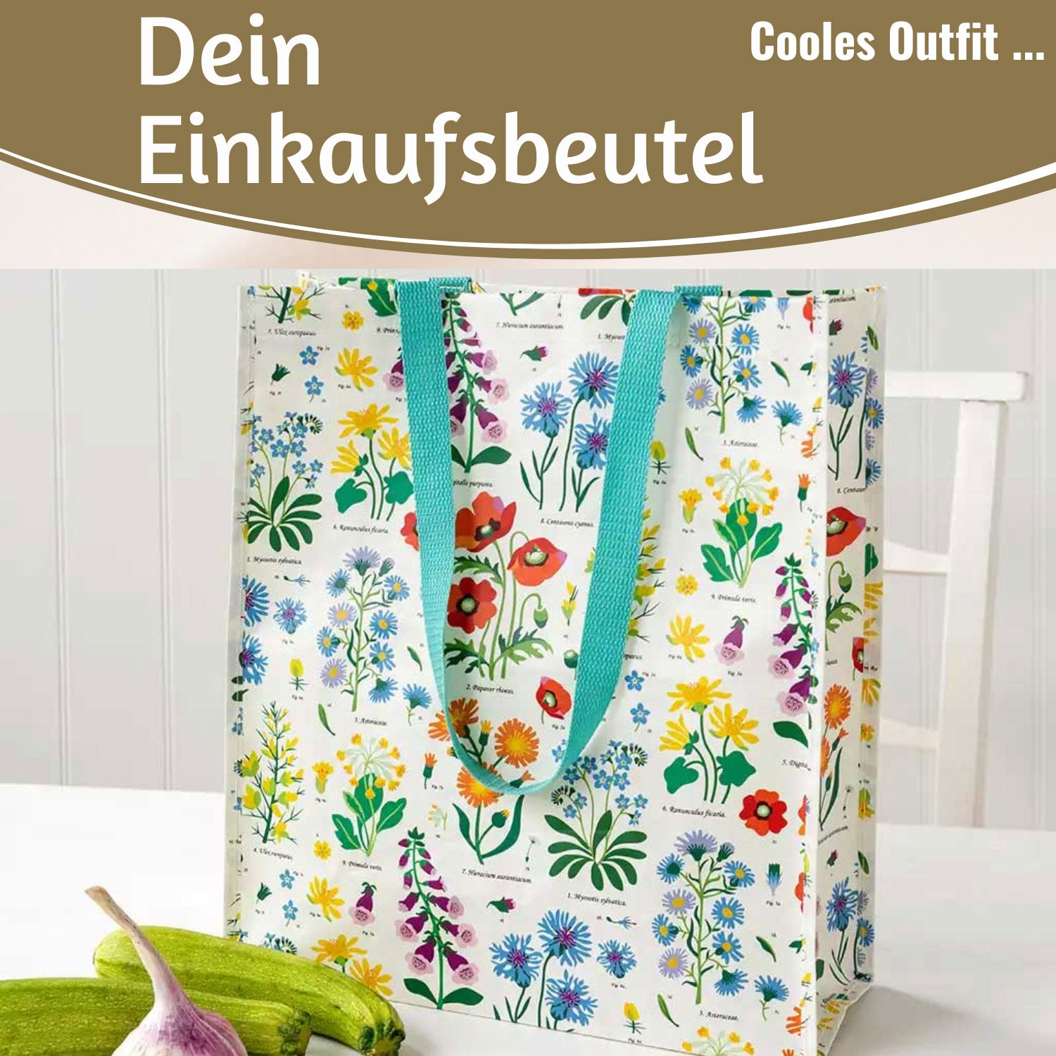 LS-LebenStil Retro Shopper Wild Flowers faltbar 40x34cm