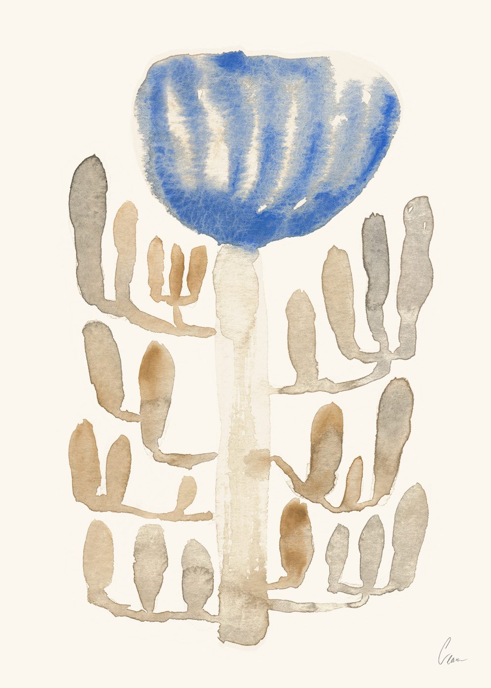 The Poster Club Oktober Kunstdruck Poster 30x40 cm blau