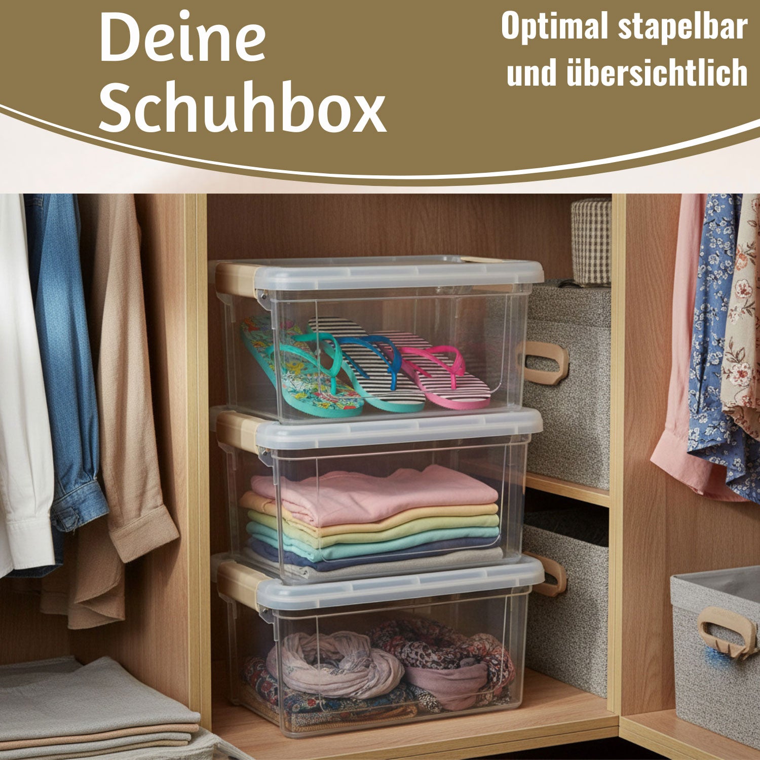 LS-LebenStil Möbel & Wohnen Stapelbox 5L Transparent