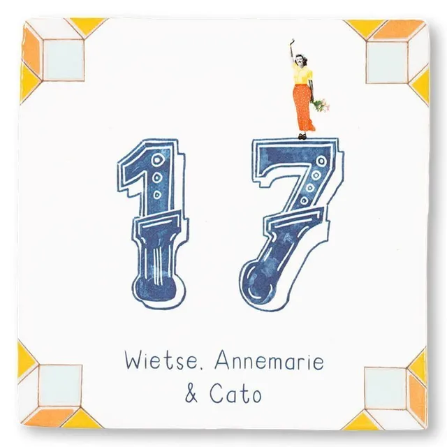 Storytiles Delft Blue t Meisje telt Fliese S 10x10 cm personalisiert