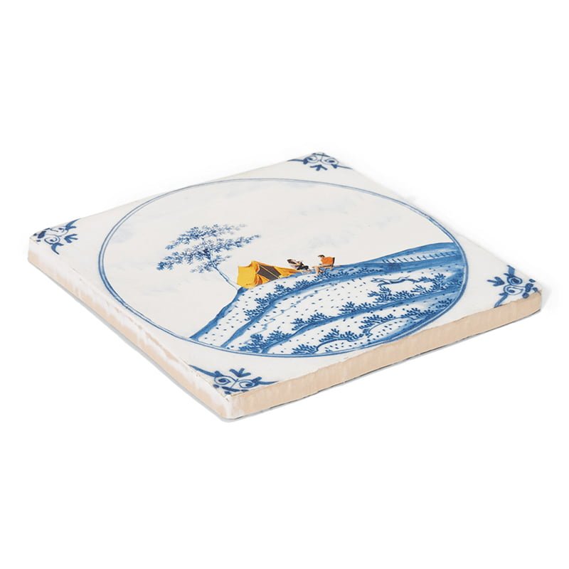 Storytiles Delft Blue Outdoor Lovers Fliese 10x10 Zelt-Motiv