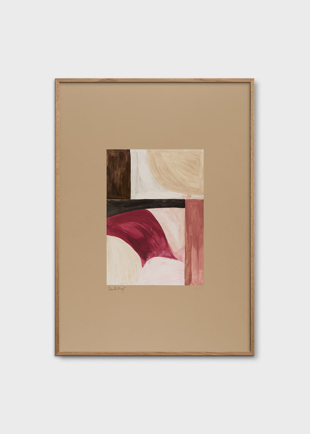 The Poster Club Shapes 03 Kunstdruck A4 beige-rosa-rot