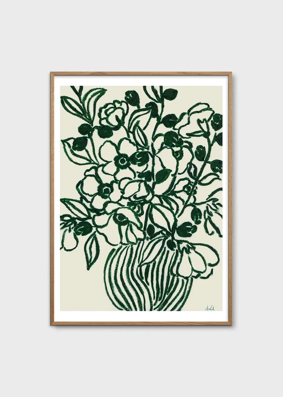 The Poster Club Art Prints Poppy Studies II Poster 30x40 cm grün