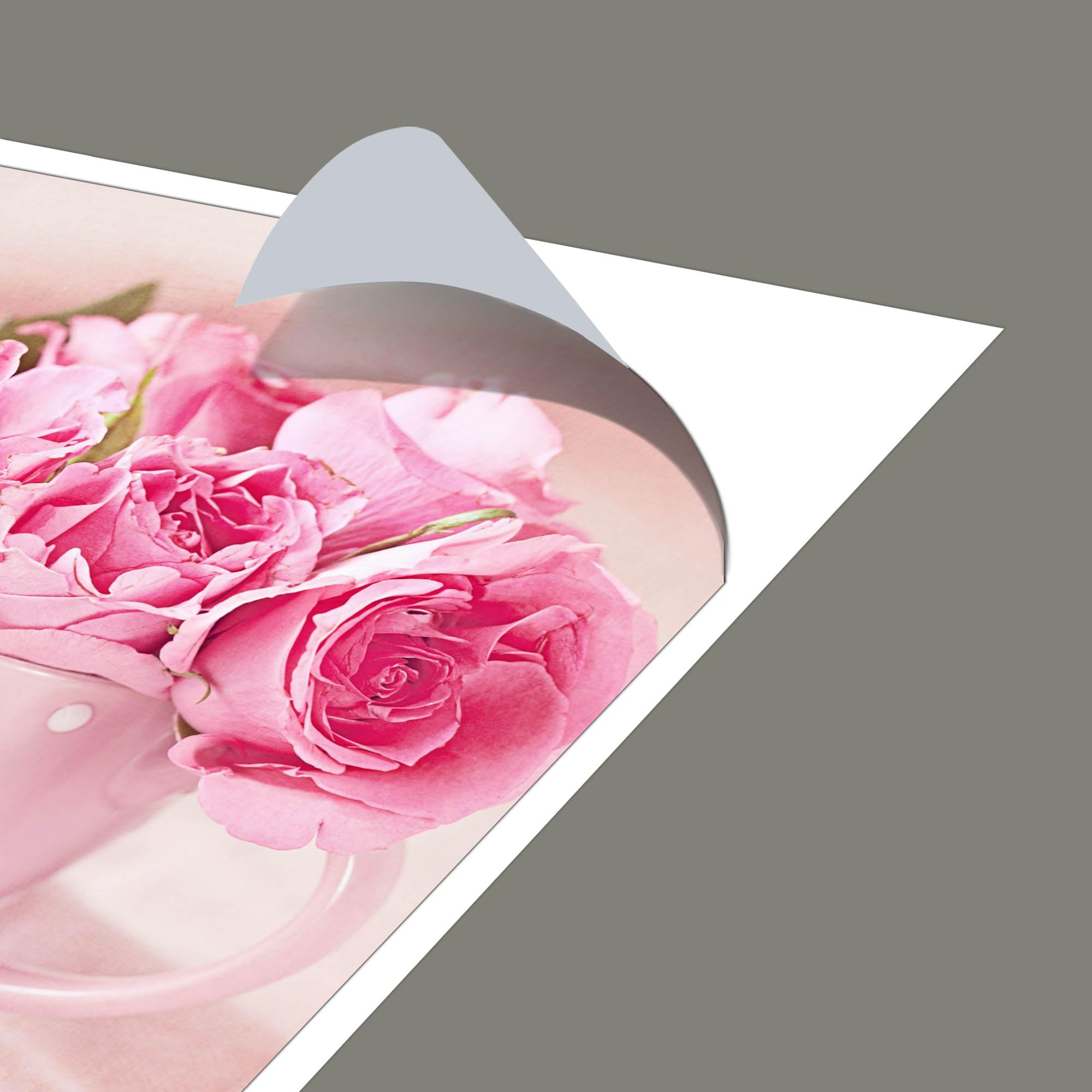 Banjado Möbelfolie Tischfolie Tasse Voll Rosen 55x55 Klebefolie