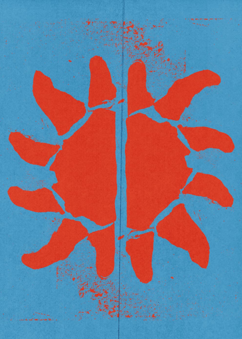 The Poster Club Art Prints Le Soleil Poster A4 blau-rot
