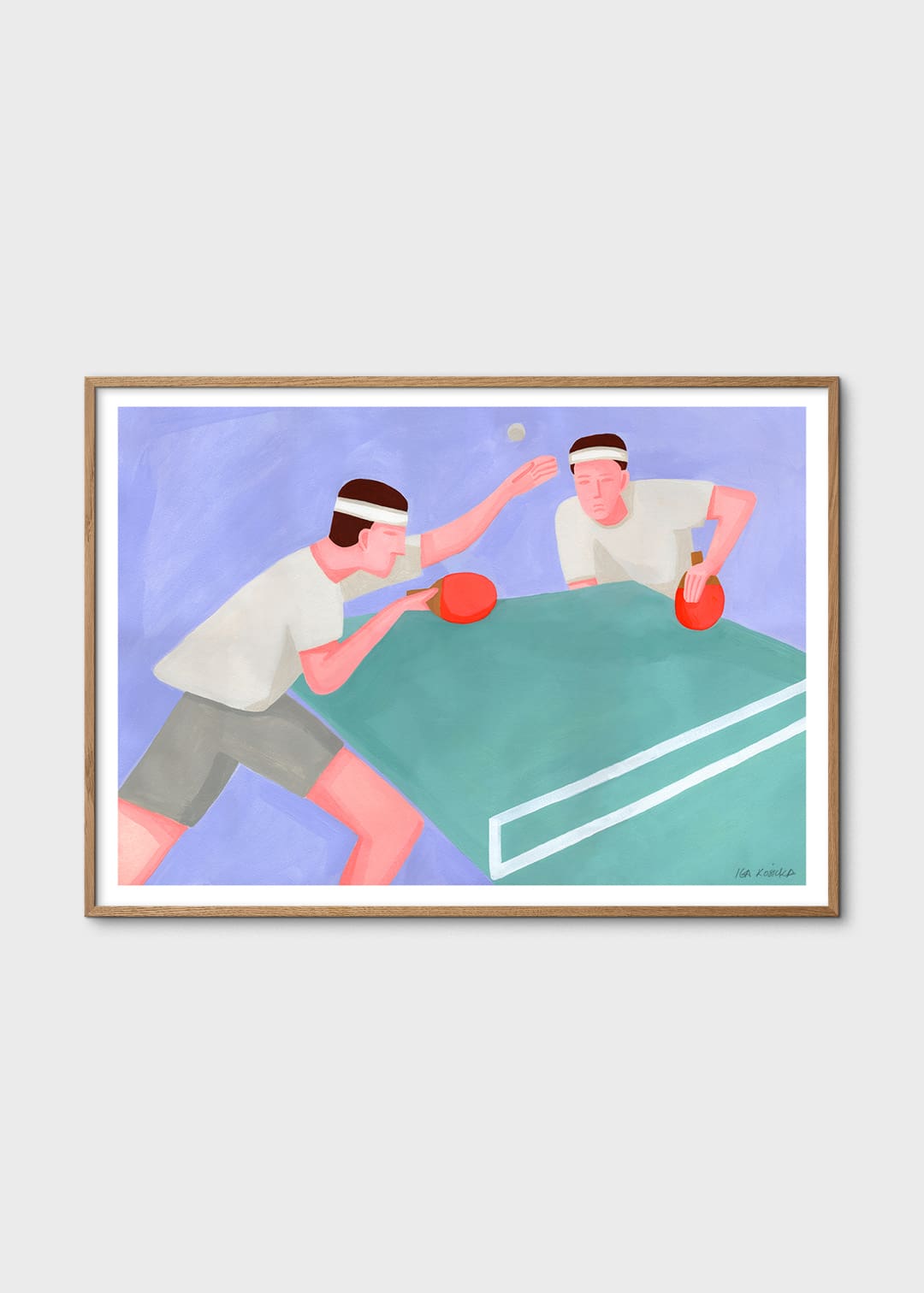 The Poster Club Art Prints Ping Pong Poster 30x40 cm Grün Lila