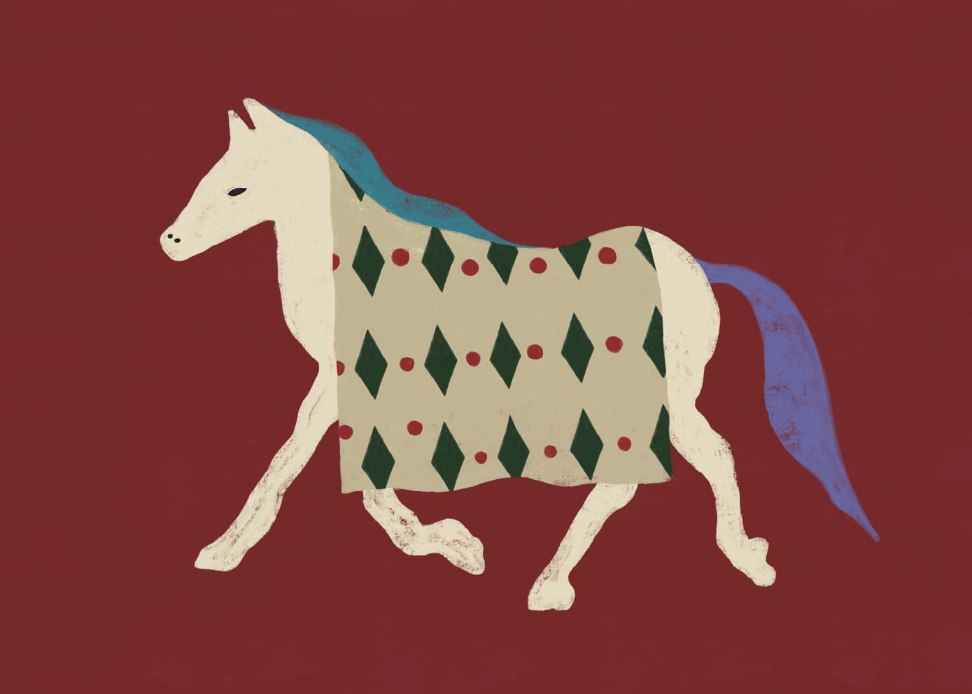 The Poster Club Art Prints Horse Bordo Canvas 50x70 cm bordeaux