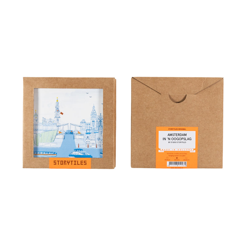 Storytiles Delft Blue Amsterdam Wandfliese S 10x10 cm personalisierbar