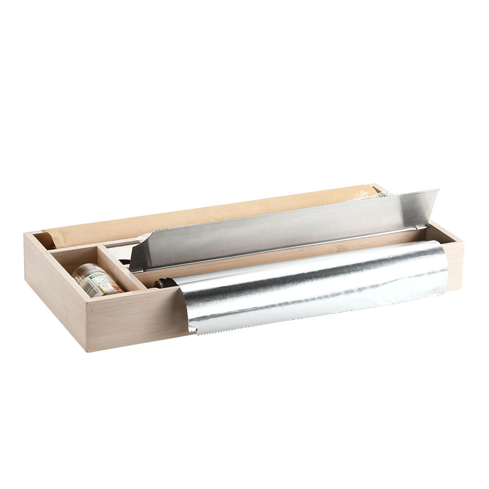 LS-LebenStil Küche & Haushalt Folienspender Bambus 4-fach