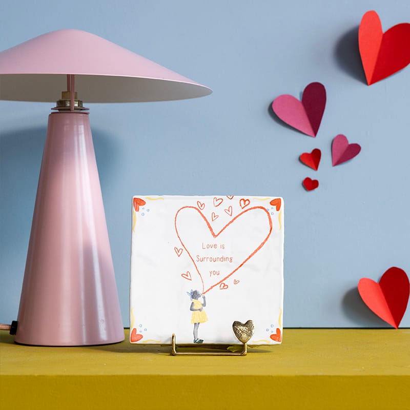 Storytiles Delft Blue Spread love Wandfliese 10x10 Herz Text