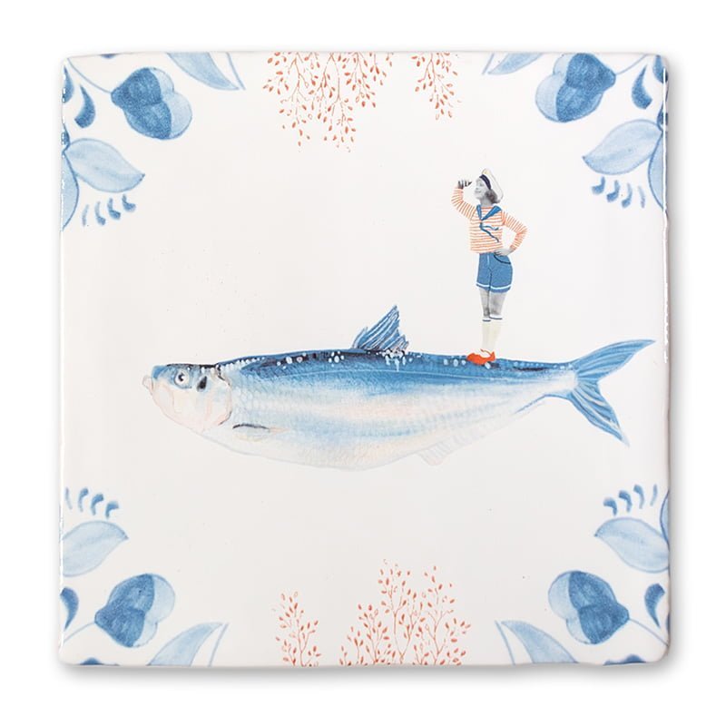 Storytiles Delft blue Vooruit kijken Fliese S 10x10 cm Blick