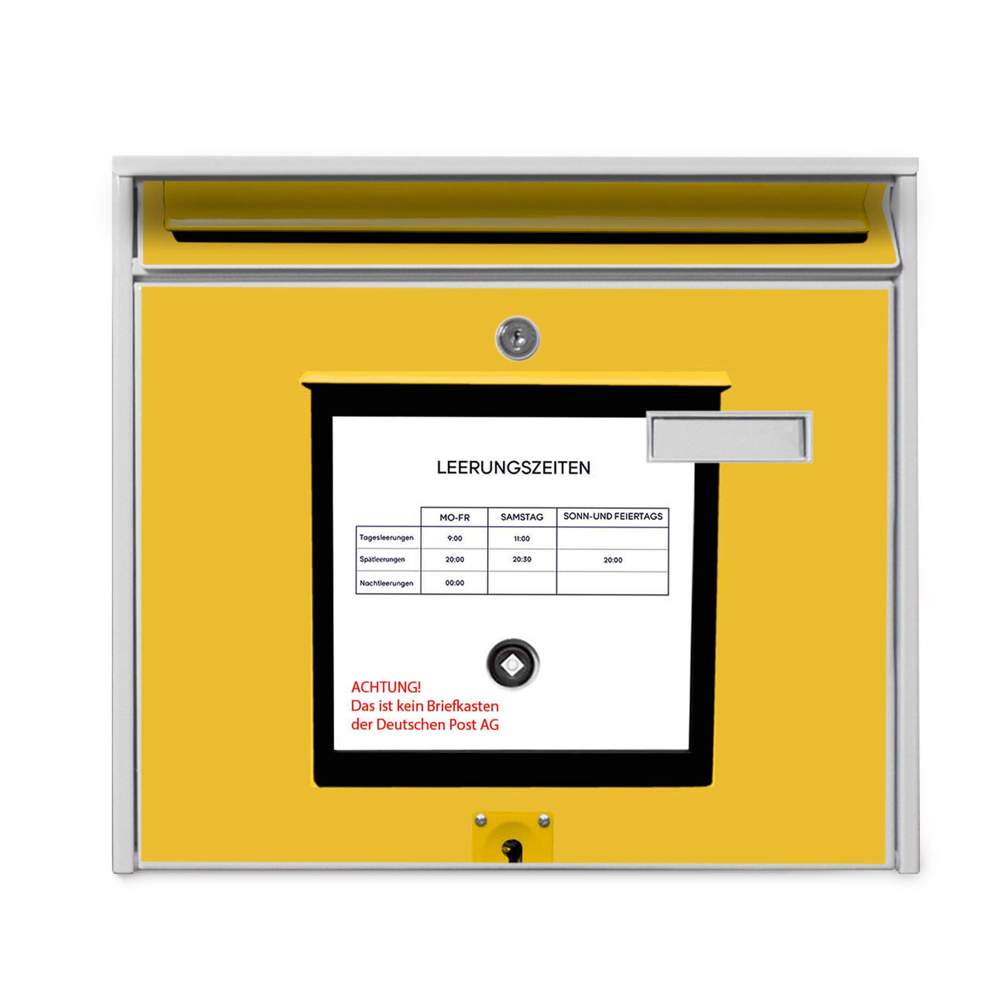 Banjado Briefkasten Post Gelb 32x36x10 cm Stahl schwarz