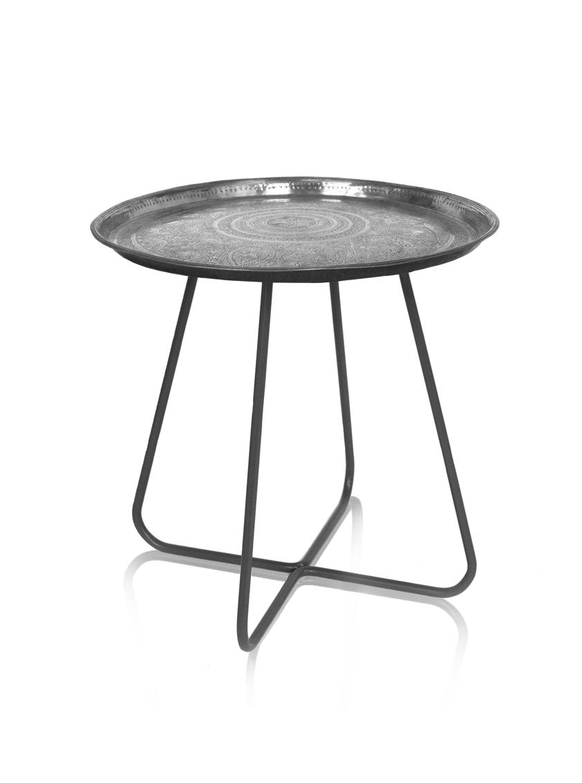 Mineheart New Casablanca Beistelltisch Grau Silber Kurz