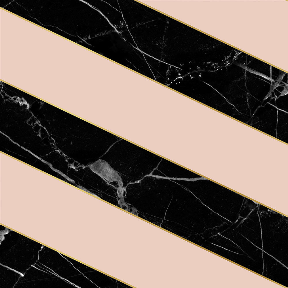Mineheart Diagonal Marble Tapete Schwarz Pink Musterversand