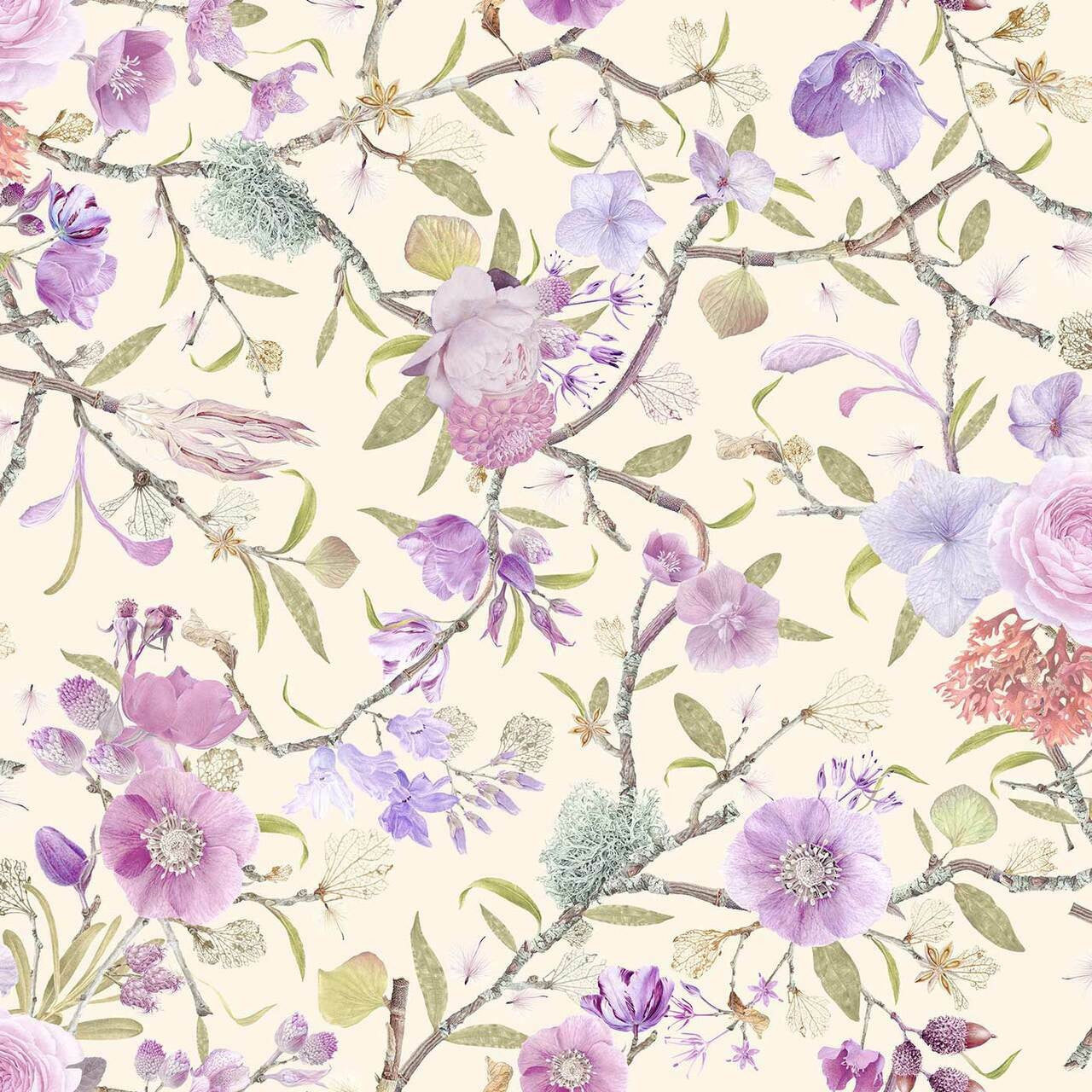 Mineheart Wallpaper Kilburn Heritage Tapete Creme Lila Vlies