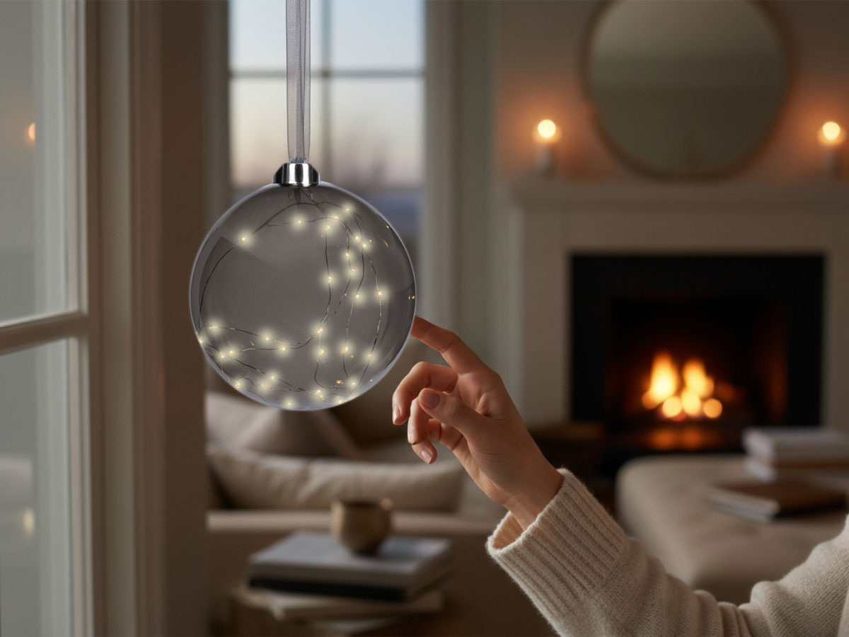 LS-LebenStil Möbel & Wohnen Kampen Lichtkugel 40 LED Grau 20cm