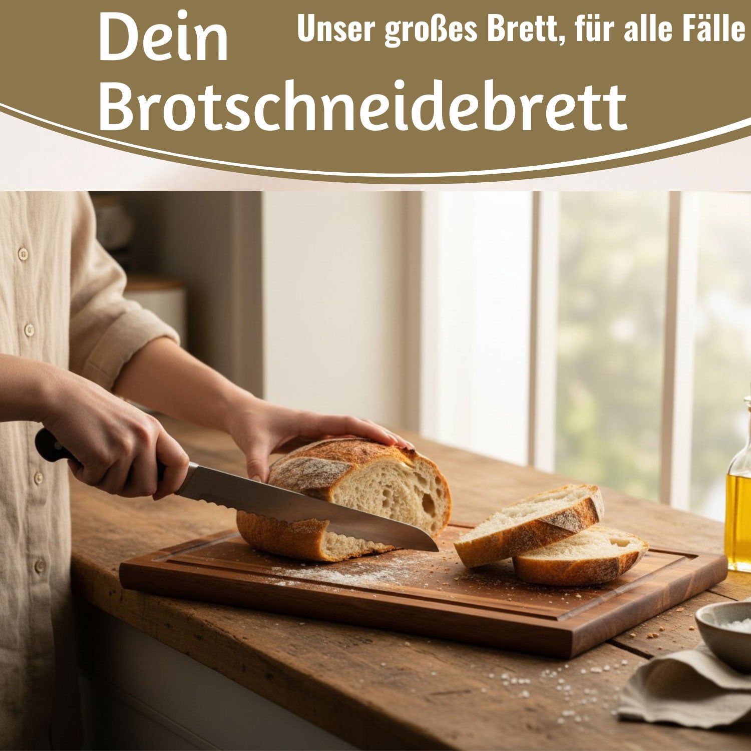 LS-LebenStil Profi Holz Schneidebrett Akazie 32x21cm Saftrille