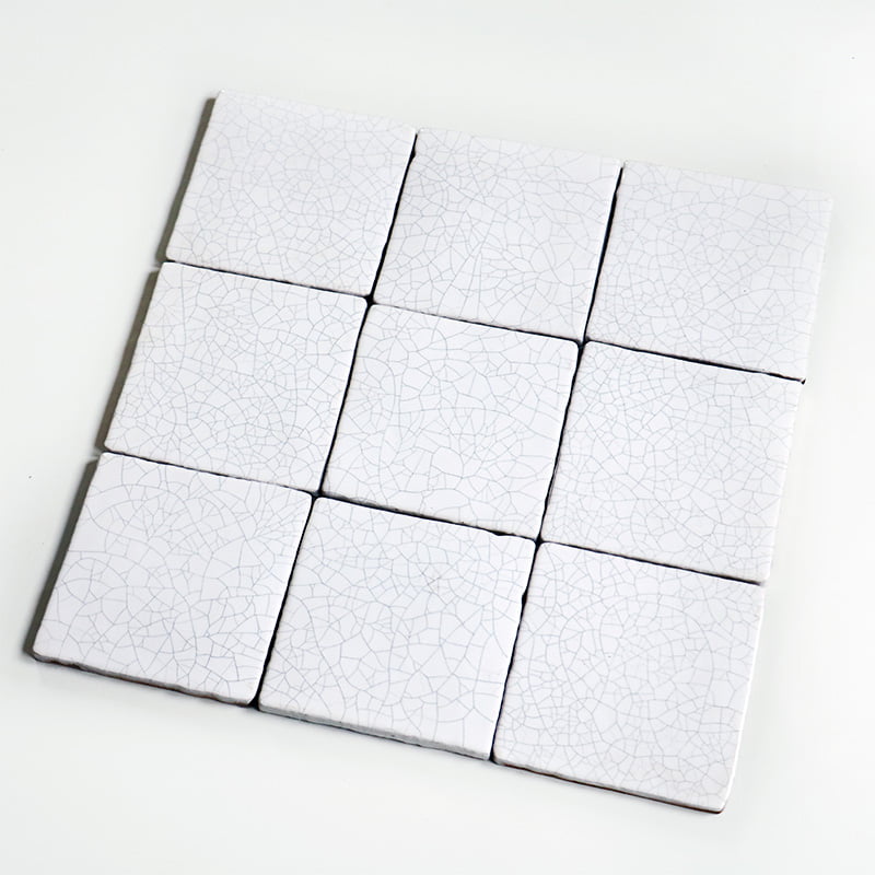 Storytiles Plain Tiles Off-White Fliese 10x10 cm Craquelé