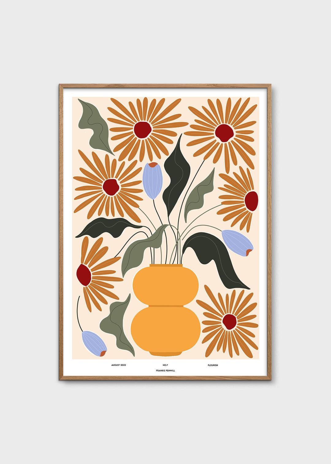 The Poster Club Art Prints Flourish Poster A4 Orange