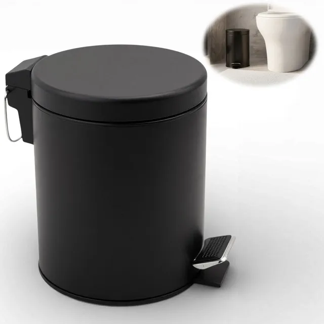 LS-LebenStil Küche & Haushalt Tretmülleimer Schwarz 3L Edelstahl