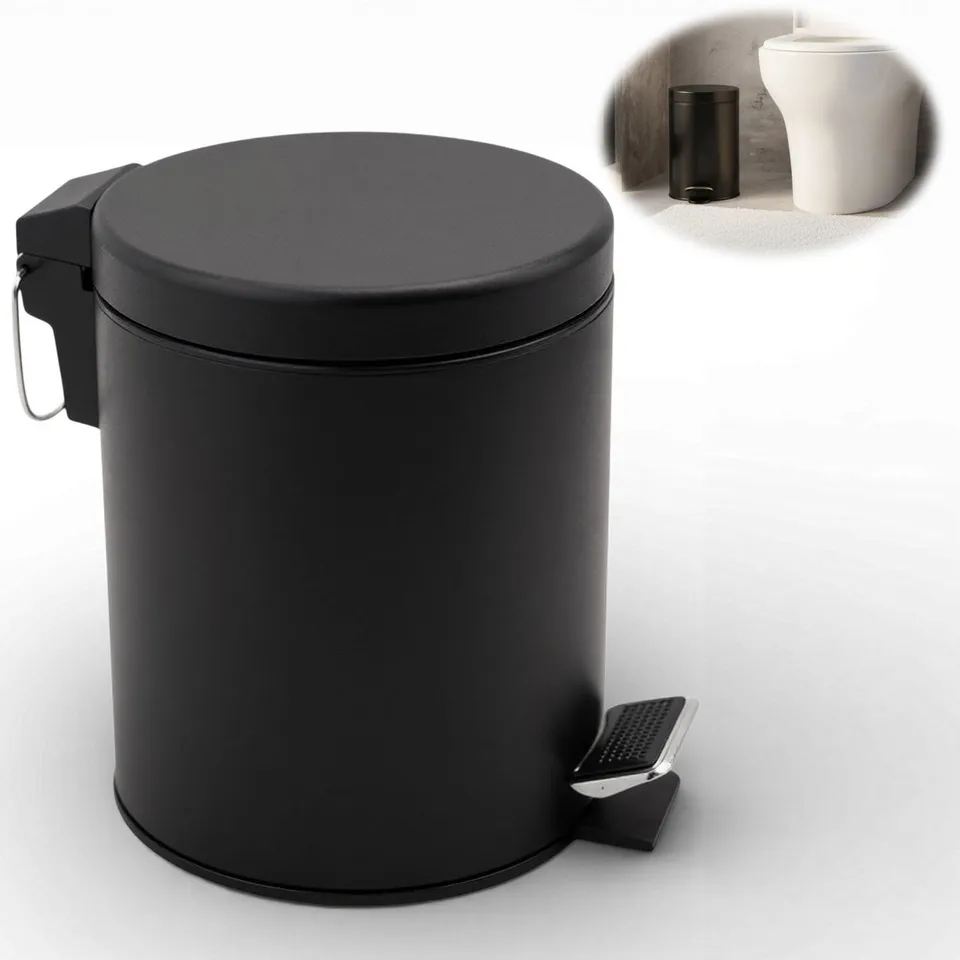 LS-LebenStil Küche & Haushalt Tretmülleimer Schwarz 3L Edelstahl